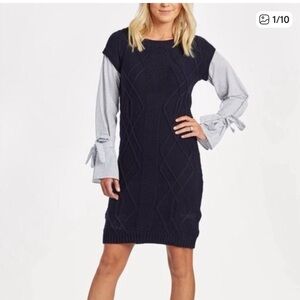 Evereve Stitches & Stripes Liz Mixed Media Dress // XS